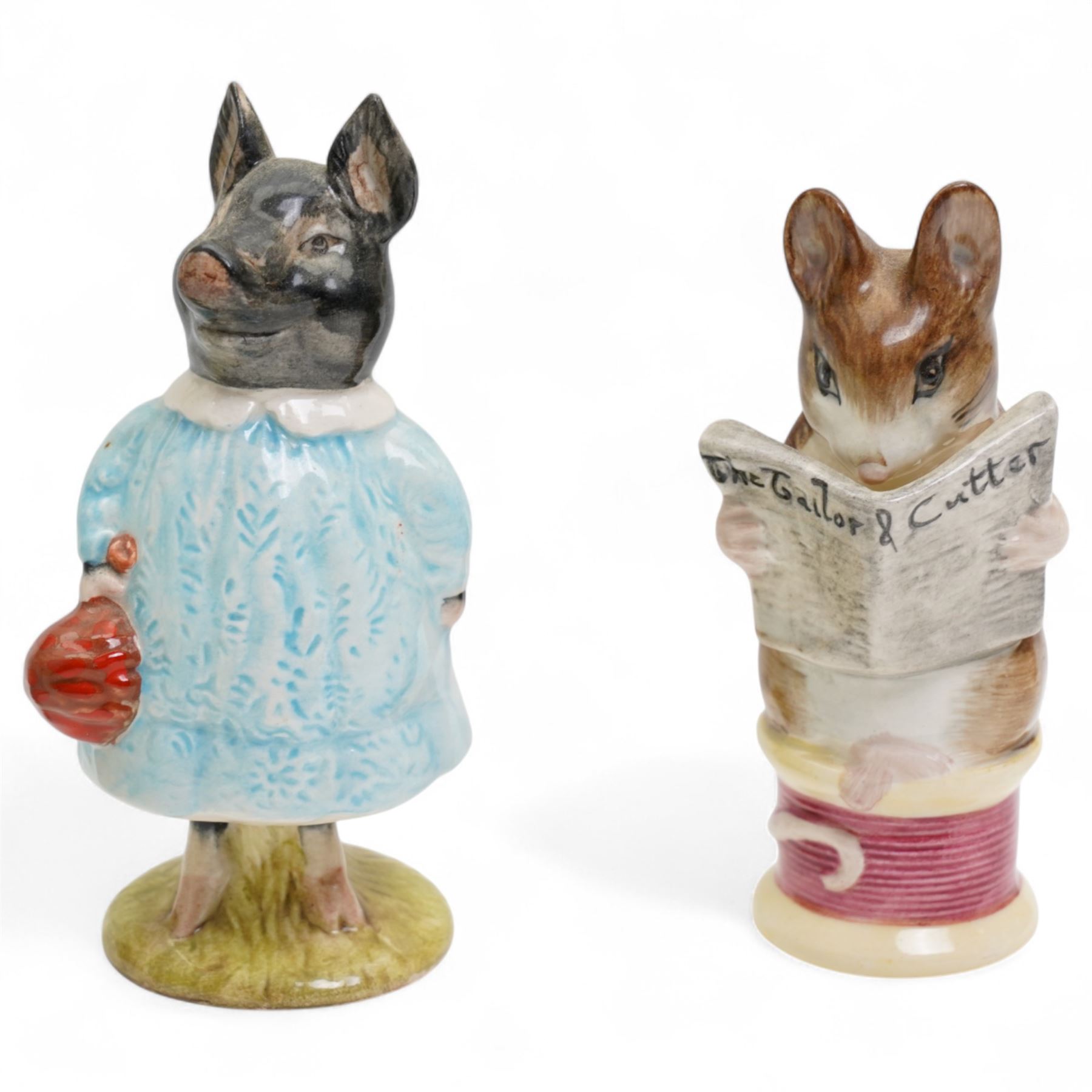 Ten Beswick Beatrix Potter figures, including Aunt Pettitoes, Amiable Guinea Pig, Pickles, Hiding From the Cat etc  