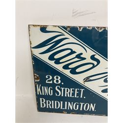 Ward Price Bridlington enamel advertising sign, H38cm, L56cm