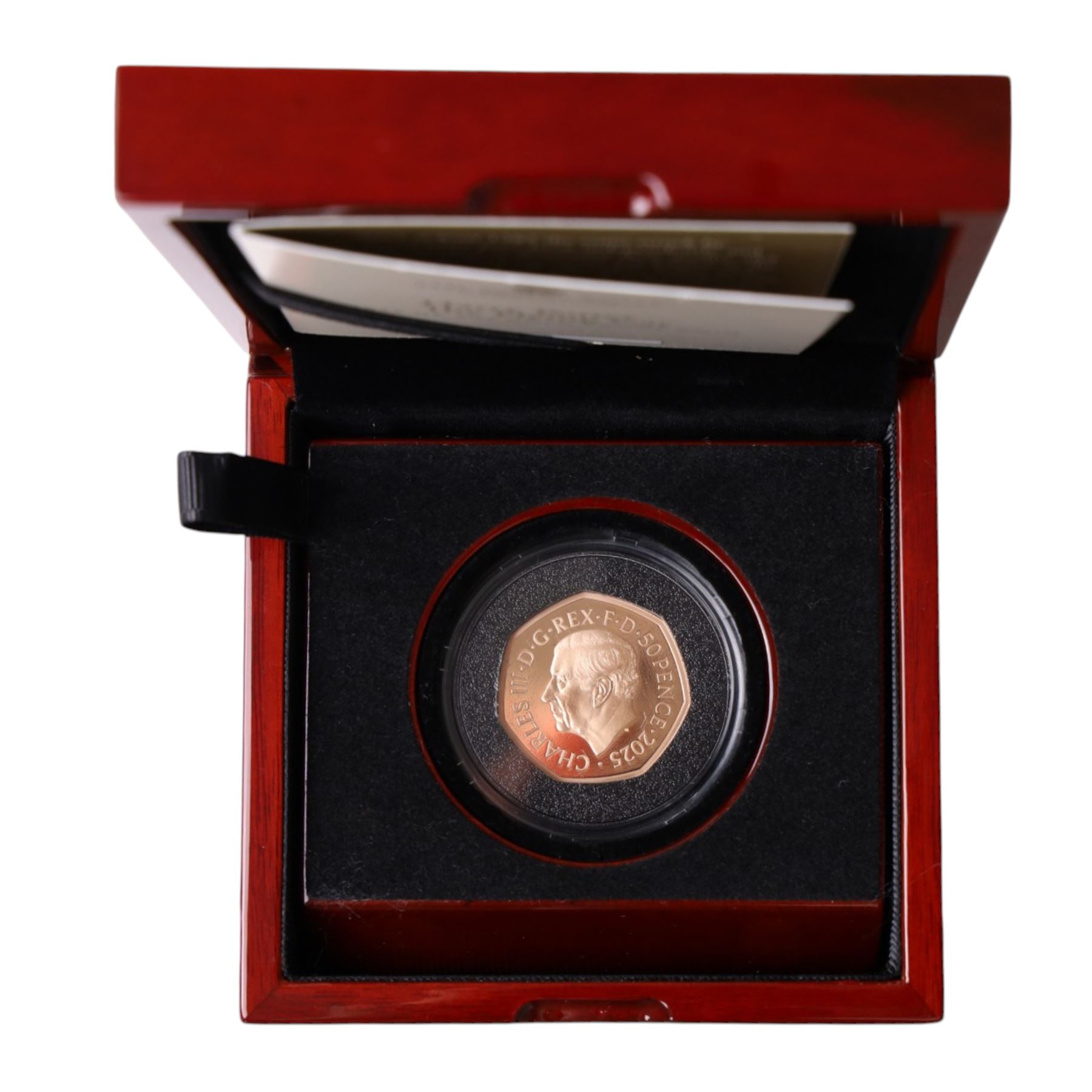 The Royal Mint United Kingdom 2025 'Harry Potter The Flying Car' gold proof fifty pence coin, cased and boxed with certificate