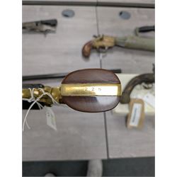 REGISTERED FIREARMS DEALER ONLY Modern Remington .44 calibre percussion brass framed army revolver, possibly by Uberti, with 16cm octagonal barrel, No.225; partially deactivated to old specification with no certificate L36cm overall - Disposed 25.06.25 - Notified 24.07.25