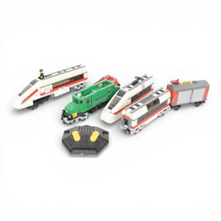 Lego City trains, including 7897 and 7898, controller and track, trains built, includes instructions