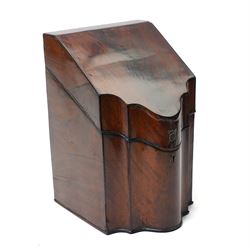 Georgian mahogany knife box, of serpentine form, with fitted interior, H36cm 