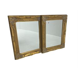 Pair of small gold finish classical wall mirrors