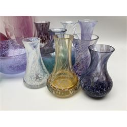 Collection of Caithness glass vases and dishes, to include mottled and swirl designs,  largest 20cm (23)