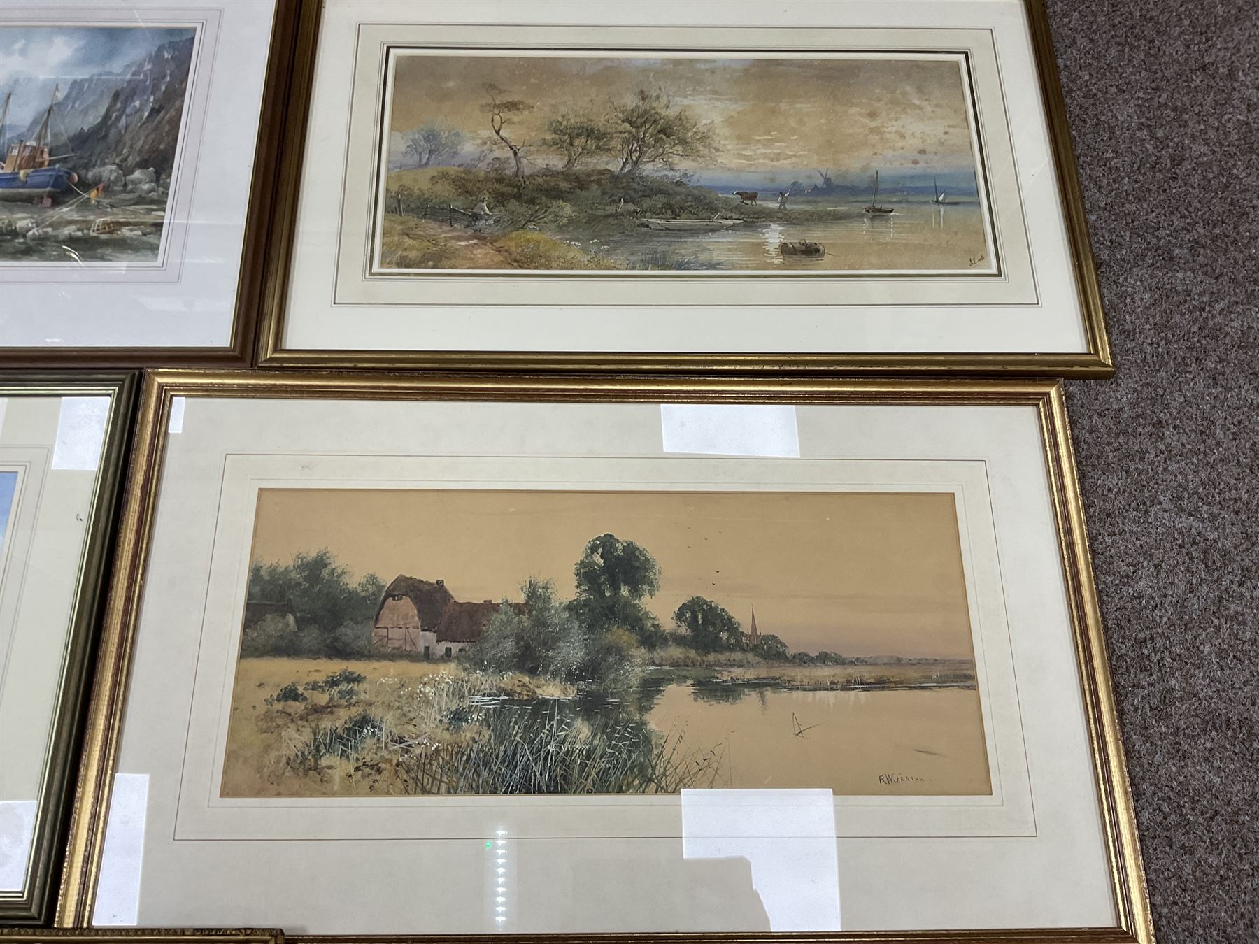 Collection of 19th century and later watercolours, artists including D Hayward, George Barnard, Andrew D Barlow, E Cleave Smith, TS Robins, RW Fraser, etc