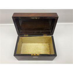 Victorian coromandel writing box; rosewood box; and Italian marquetry box (3)