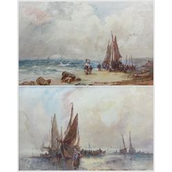 Frank Rousse (British fl.1897-1917): Returning Home with the Catch, pair watercolours sign...
