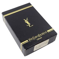 Yves Saint Laurent gilt metal two-tier necklace, with textured medallion charms 