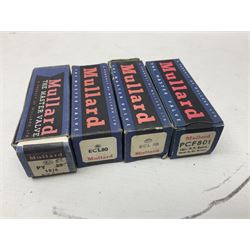 Collection of Mullard thermionic radio valves/vacuum tubes, including EF80, PY82, PLF80, PY82 approximately 29
