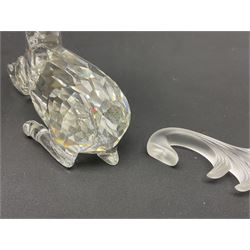 Twenty nine Swarovski Crystal animals, to include koala and baby, in frosted tree branch, elephants, polar bears, squirrel, monkeys, panda, unicorn and snails, etc 
