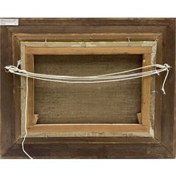 Walter Linsley Meegan (British c1860-1944): Scarborough Harbour, oil on canvas signed 23cm x 34cm