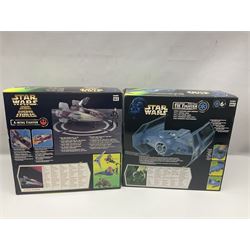 Star Wars - La Guerra De Las Galaxias La Guerre Des Etoiles - A-Wing Fighter; Luke's T-16 Skyhopper; Darth Vader's TIE Fighter; and Rebel Snowspeeder; all boxed (4)