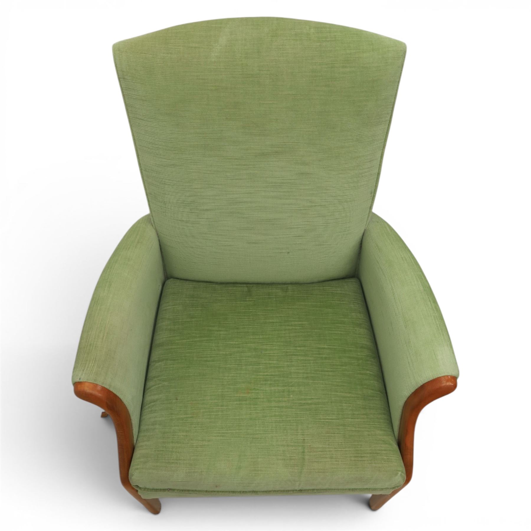 Parker Knoll - 'Froxfield' green armchair with associated stool