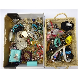  Quantity of modern costume jewellery and watches, includes some silver   