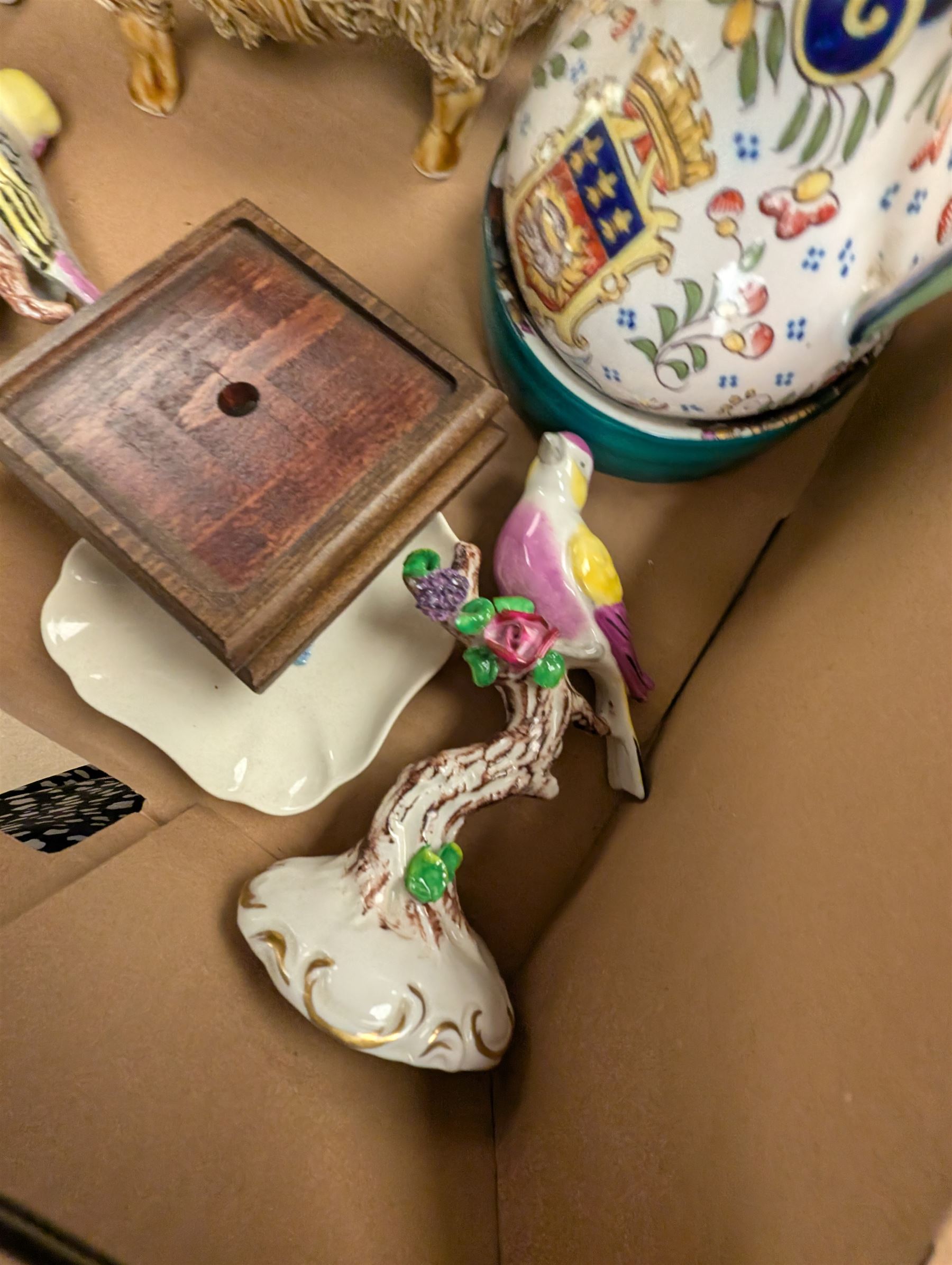 19th century and later ceramics, including cabinet plates, together with Continental vases, Copeland cups and other ceramics, in three boxes
