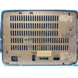 1950s Philips valve radio model B3G63A in brown Bakelite case, W42cm D21cm H30cm, together with 1950s Cossor Melody Maker model 524 radio and 1950s Grundig model 2041, tallest H35.5cm