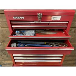 Britool, Halfords and Stack-on red tool chests with contents