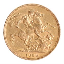 Queen Victoria 1883 gold full sovereign coin