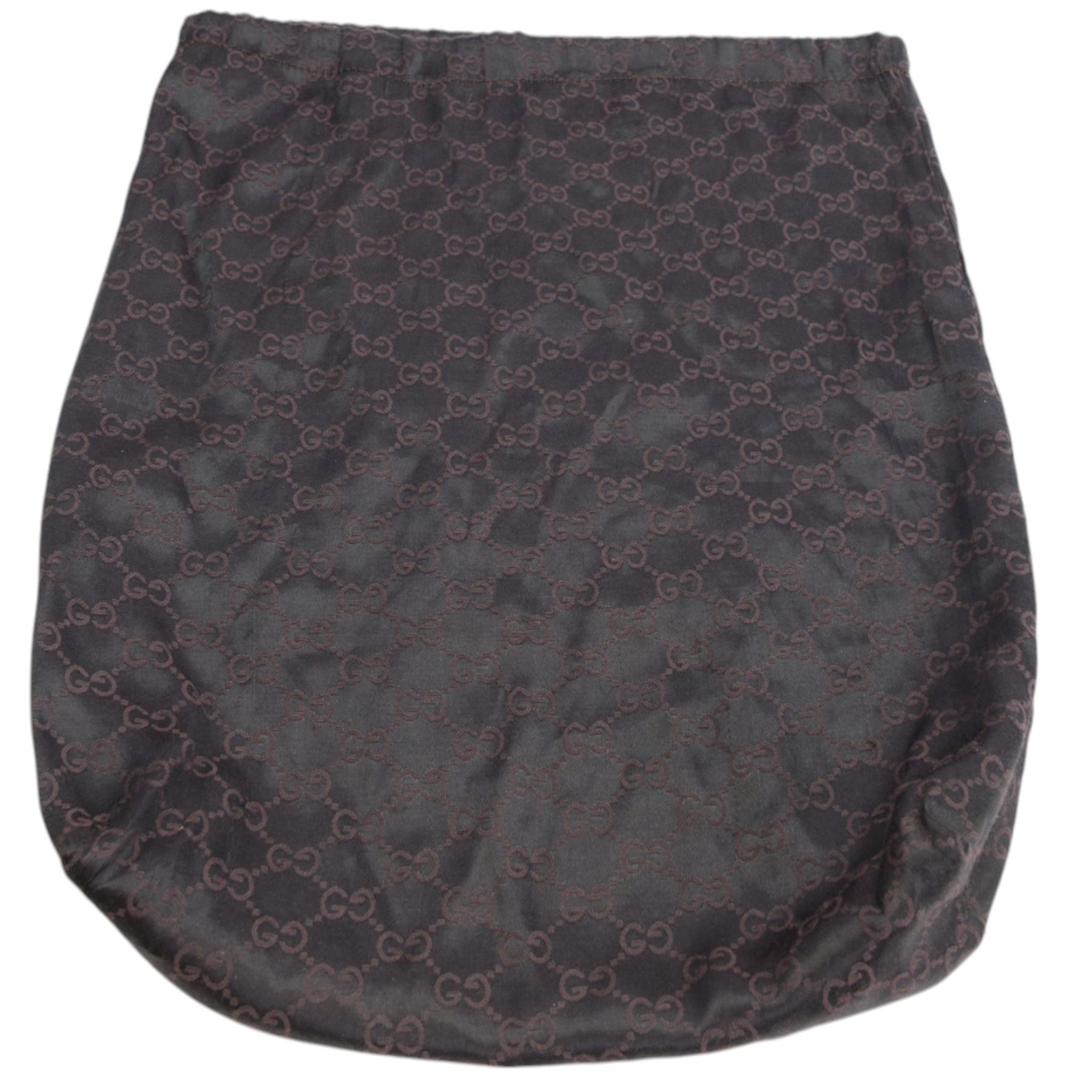 Gucci 'Bamboo Bullet' shoulder handbag, the canvas body with repetitive GG logo design and black studded leather border, with gold tone clasp impressed Gucci, and bamboo handle, with interior zip pocket, serial no. 910998 9019 impressed to interior leather, with Gucci satin dust bag, H14cm, W20cm