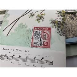 Jamaica postcards and postal history, including topographical, landmarks etc, many being used with stamp and postmark