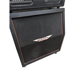 Ashdown Engineering Fallen Angel 60 DSP guitar amplifier head model no. FA60H, serial no. 18930406, 4 x 12 speaker cabinet, model no. FA 412A serial no. 20210106, and a four-button foot pedal, head H24cm, W70cm, cab H78cm, W70cm