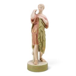 Three Royal Dux figures, Fruit Picker, no. 2082, Lady with Dove, no 2132 and Lady with Shawl no 2133, H23cm