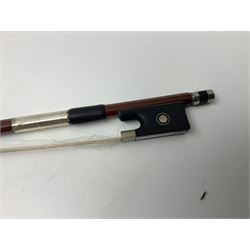 Three Stentor Student violins - three-quarter size with 33cm two-piece back; and two quarter size each with 28cm two-piece back; each in carrying case with bow (3)