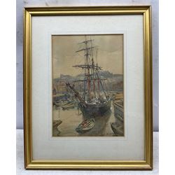 Robert Eadie RSW (Scottish 1877-1954): Whitby Boats, watercolour signed and dated 1910, 33cm x 23cm 