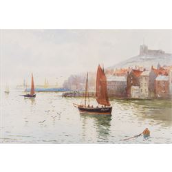 John Wynne Williams (British fl.1900-1920): View of Upper Harbour and Henrietta Street - Whitby, pair of watercolours signed 23cm x 34cm (2)
