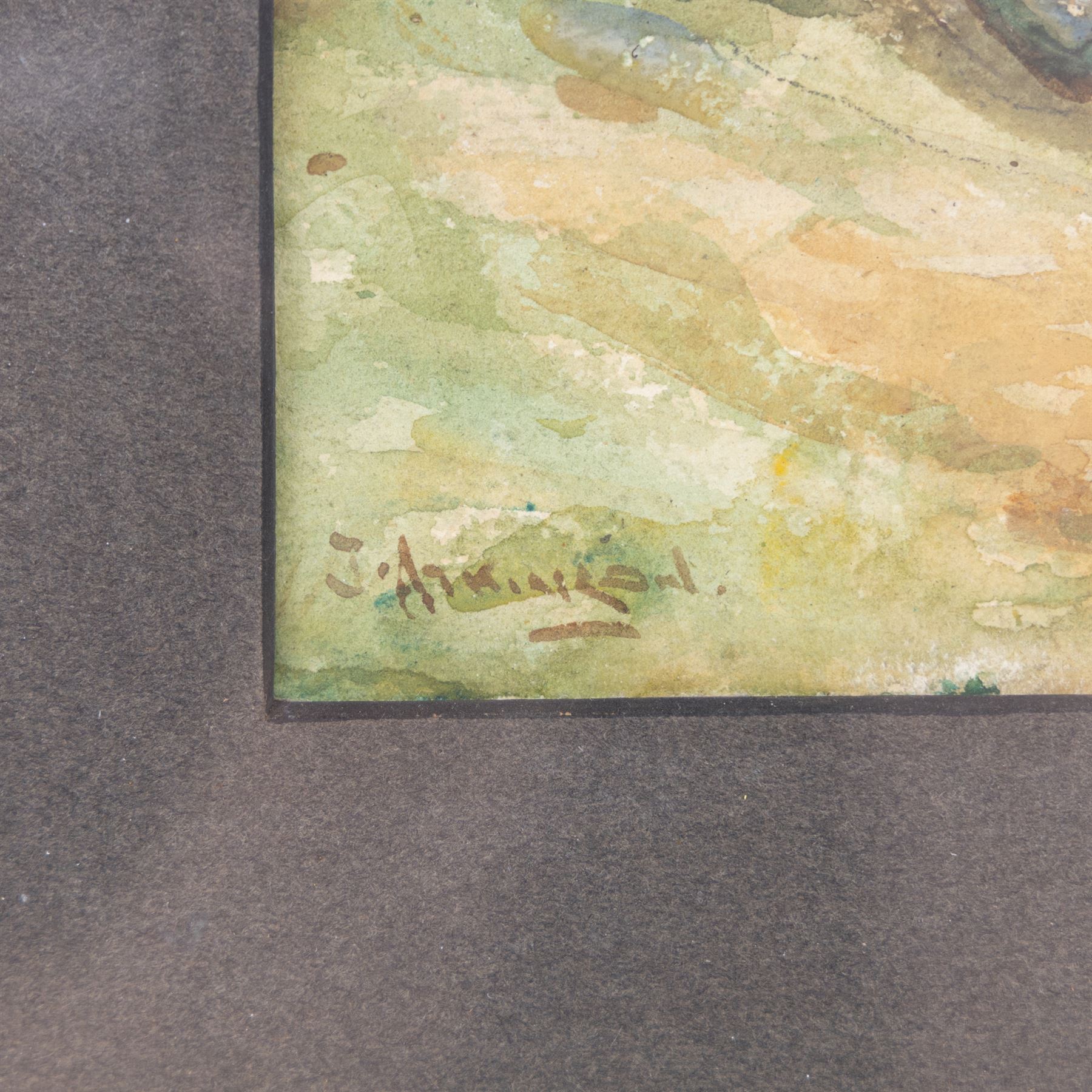 John Atkinson (Staithes Group 1863-1924): Horses Logging in Autumn, watercolour signed 24cm x 34cm 