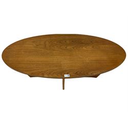 Late 20th century oval teak coffee table
