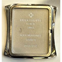 Patek Philippe Twenty~4 ladies stainless steel quartz wristwatch, sunburst grey dial with Roman numeral and diamond dot hour markers and diamond set case, on original bracelet, with fold-over clasp boxed