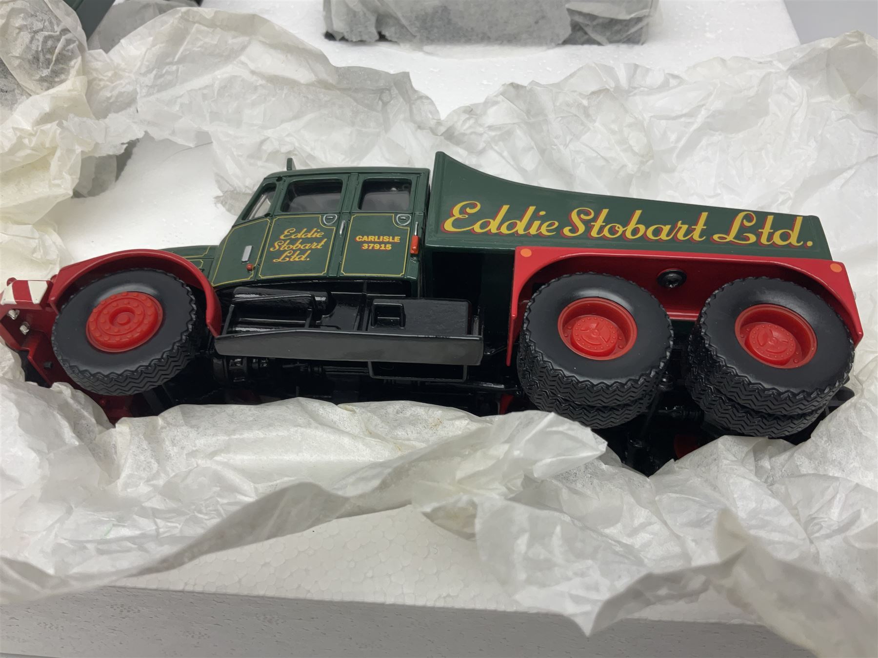 Corgi Eddie Stobart - CC12305 Scammell Contractor x 2, Girder Trailer, Bogies and Sheeted Load; and CC12306 Scammell Contractor Wrecker; each in simulated 'crate' box (2)