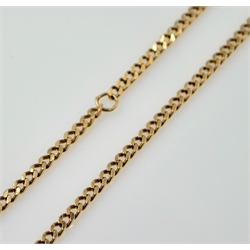 Gold flattened chain necklace hallmarked 9ct approx 12.4gm