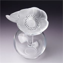 Lalique glass ' Deux Fleurs' scent bottle inscribed 'Lalique, France' H17cm