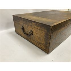 Meccano - original set number ten wooden outfit chest with two lift-out trays