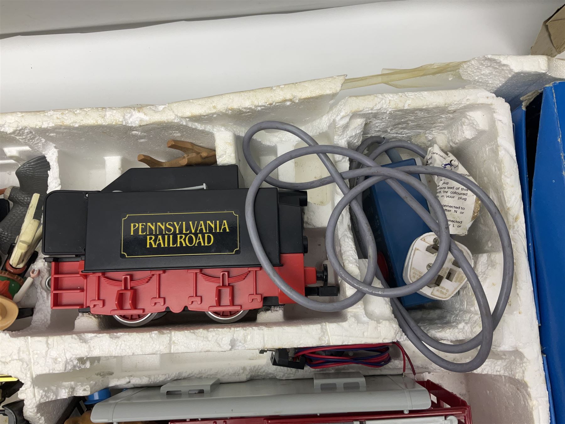 Playmobil 'G' gauge - 4031 Pennsylvania Railroad train set with 2-4-0 locomotive No.9518, tender, cattle truck and brake van, quantity of track, controller and other accessories; boxed with outer delivery packaging