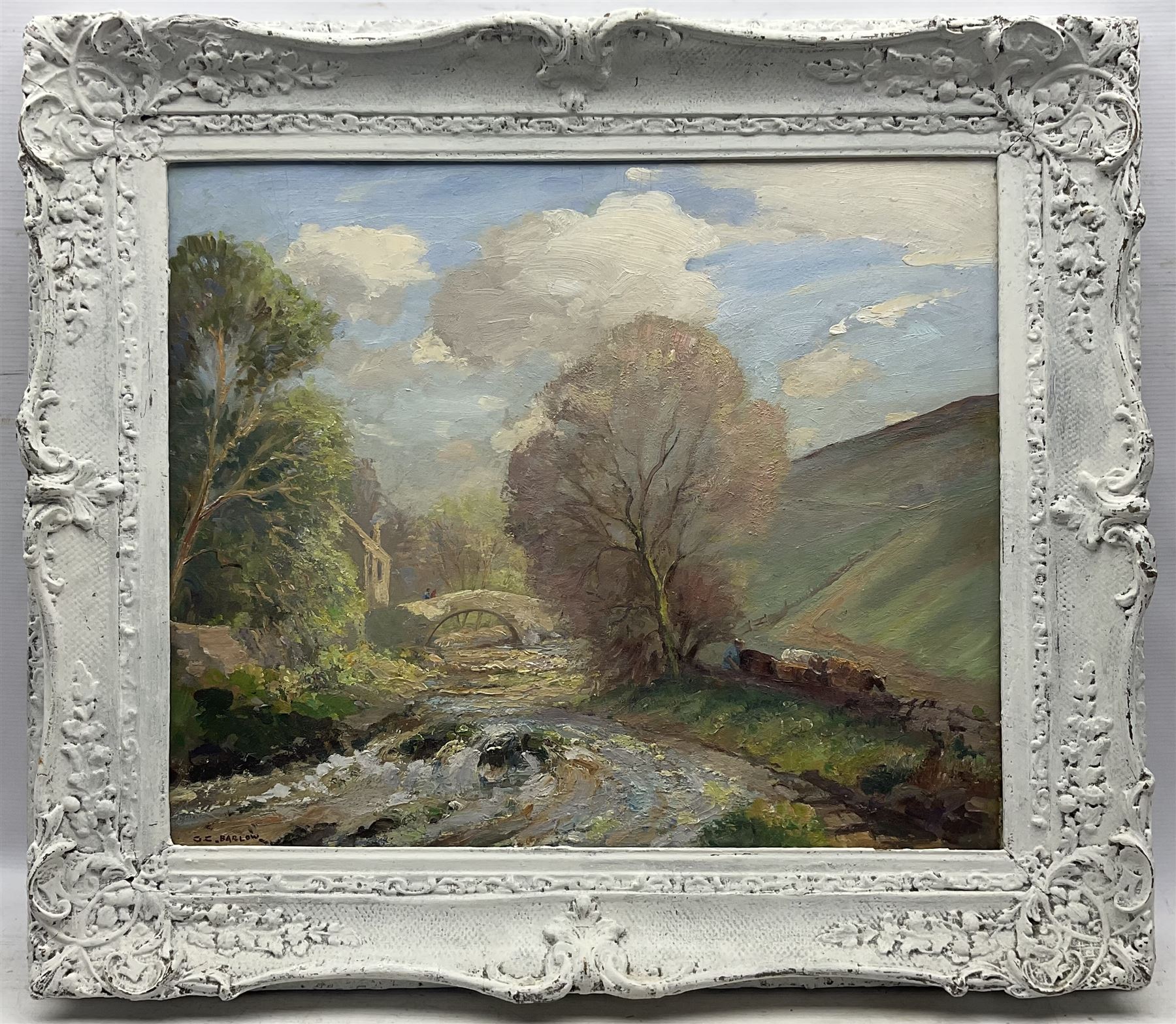 Gordon Clifford Barlow (British 1913-2005): 'Trout Stream - Kettlewell', oil on board signed, titled verso 49cm x 59cm 
Notes: Barlow was the protégé of Herbert Royle (1870-1958)