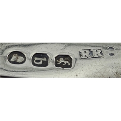 George III silver sauce ladle, London makers mark T*T, Victorian silver ladle, fiddle and thread pattern by Josiah Williams & Co, Exeter 1874 , two George III silver mustard spoons and one other silver spoon, hallmarked, approx 5oz