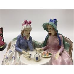 Two Royal Doulton figures, Teresa HN1683 and Afternoon Tea HN1747, both with printed mark beneath  