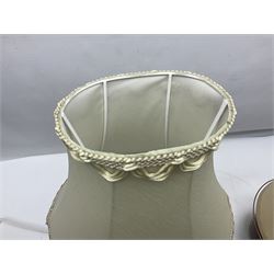 Copeland Spode table lamp with floral decoration, together with another table lamp, largest with shade H57cm