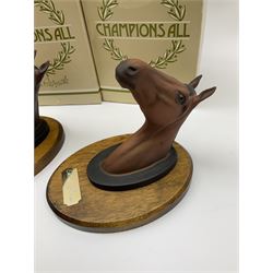 Two Beswick horse and 'Champions All' Wall Plaques, Arkle and Red Rum.