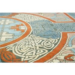 Loophouse - bespoke Lindisfarne Gospels design rug for the British Library, inspired by the St Mark gospel, limited edition of 20