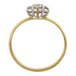 18ct gold round brilliant cut diamond cluster ring, London 1991, total diamond weight approx 0.45 carat 