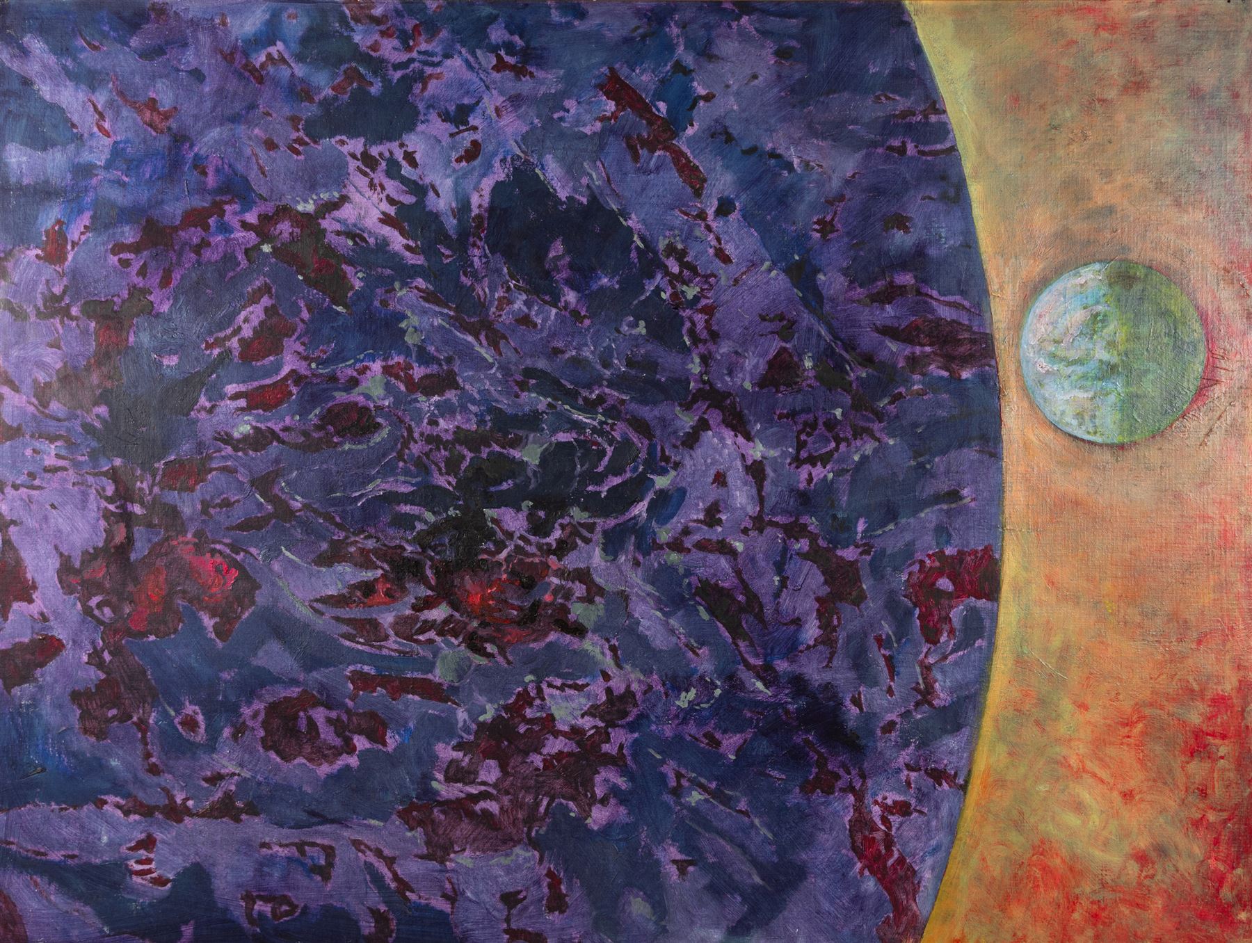 Kenneth Cozens (British 1920-2000): 'Close Approach 1', oil on board signed and dated 1979, titled verso 91cm x 121cm