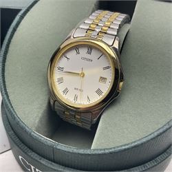 Citizen WR 50 gentleman's wristwatch, with date aperture, in box with guarantee