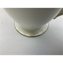 Coalport Athlone Green pattern tea wares, comprising coffee pot, seven coffee cans and saucers, milk jug, open sucrier, six tea cups and saucers, and six twin handled cups and saucers (42) 