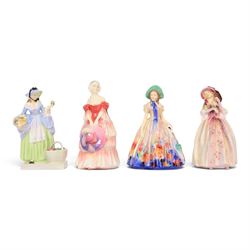 Four Royal Doulton figures, comprising Veronica HN1517, June HN2027, Easter Day HN2039, Sp...