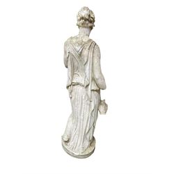 Cast stone garden figure of a lady