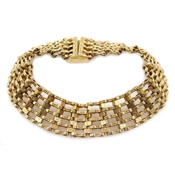  9ct gold five bar bracelet, halllmarked, approx 22gm  